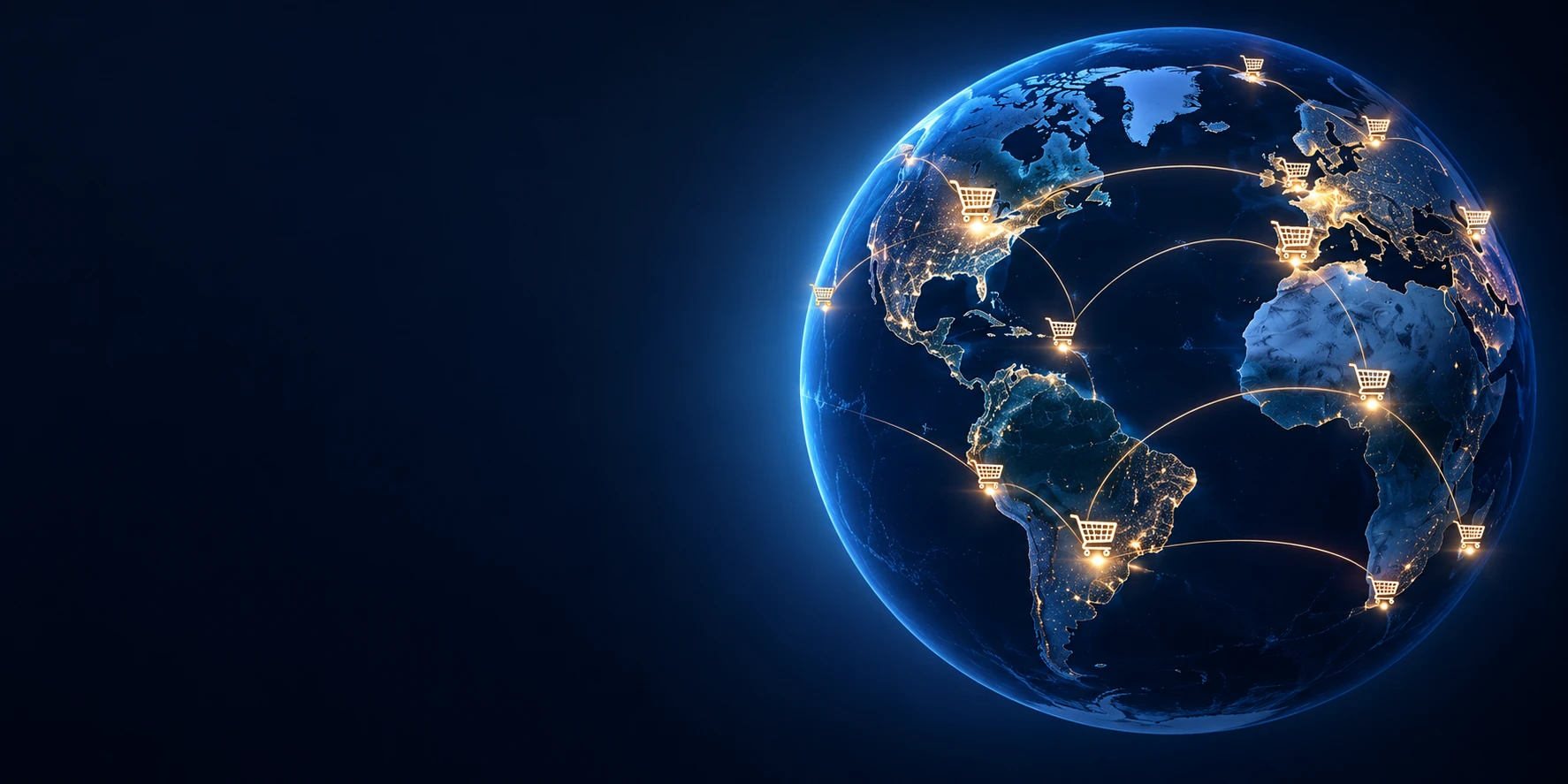Illuminated global retail network connecting markets across the Americas, Europe, Africa and the Middle East